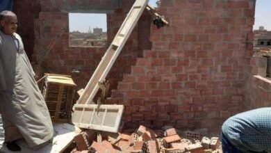 إزالة 20 حالة تعد بالبناء على الأراضي الزراعية وأملاك الدولة في محافظة المنيا 
