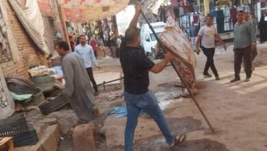 تحرير 58 محضر إشغال فى مركز ملوى بالمنيا