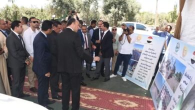 محافظ الفيوم يتفقد أعمال رصف طريق "الجناين" أبشواي ، جبل سعد"