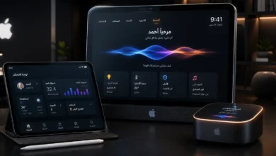 نظام Apple الذكي تعرض جهازًا لوحيًا وشاشة ذكية