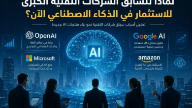 استثمار الشركات في الذكاء الاصطناعي من خلال سباق شركات التكنولوجيا مثل OpenAI وجوجل AI لتطوير منتجات وتقنيات الذكاء الاصطناعي الجديدة